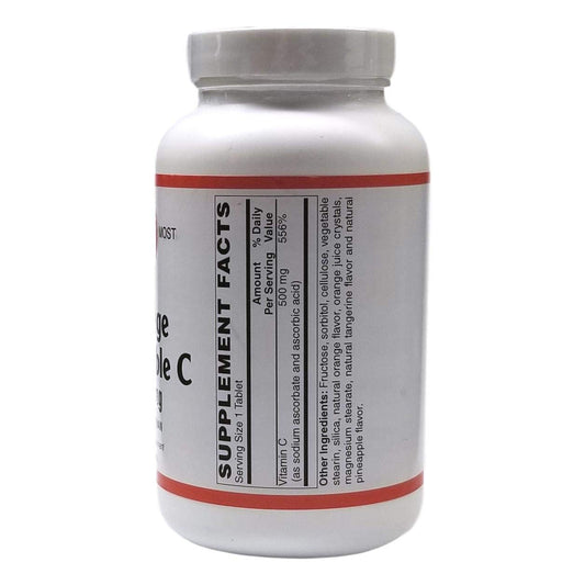 Detalle empaque vitamina c masticable Holistic Health naranja