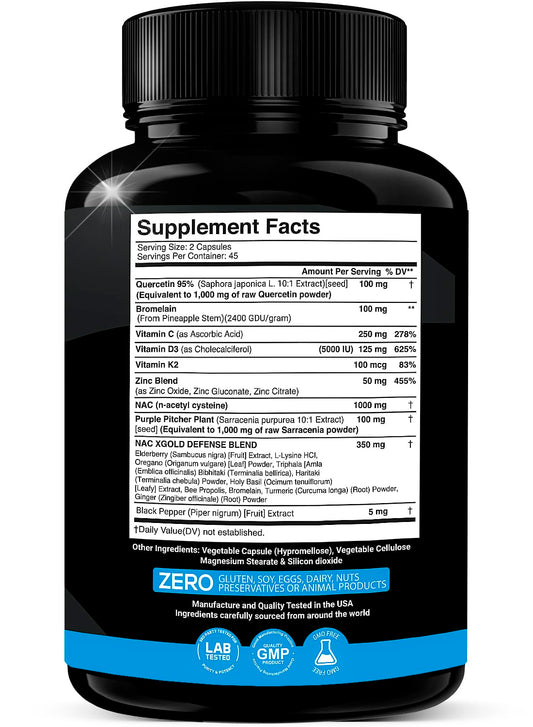 Detalle del empaque del suplemento XGold Defense Blend
