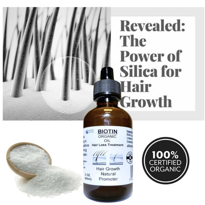 Detalle envase aceite biotina pura orgánica para el cabello