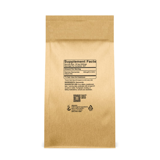 Detalle del envase niacinamida Pure Original Ingredients sin gluten