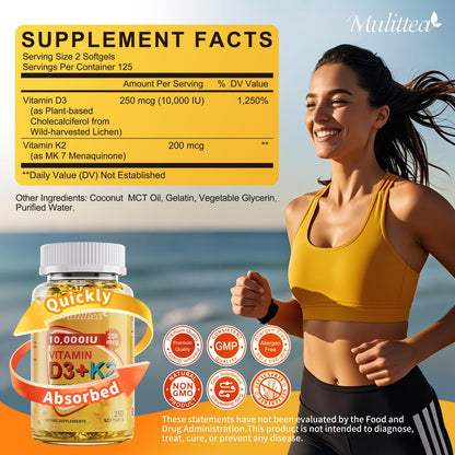 Detalle etiqueta complejo vitamínico triple Mulittea vitamnas D y K