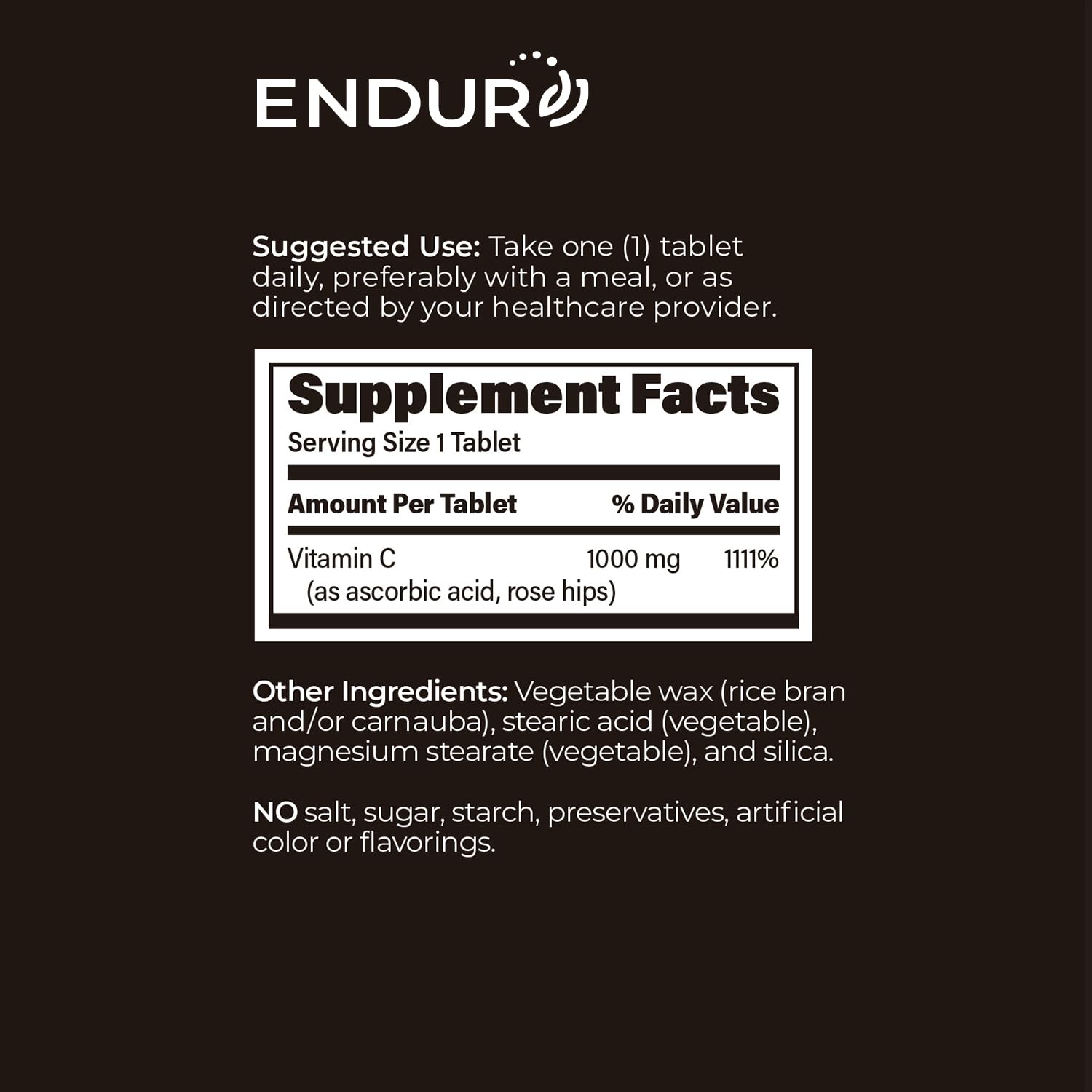 Detalle etiqueta Endurance Products EndurC vitamina c