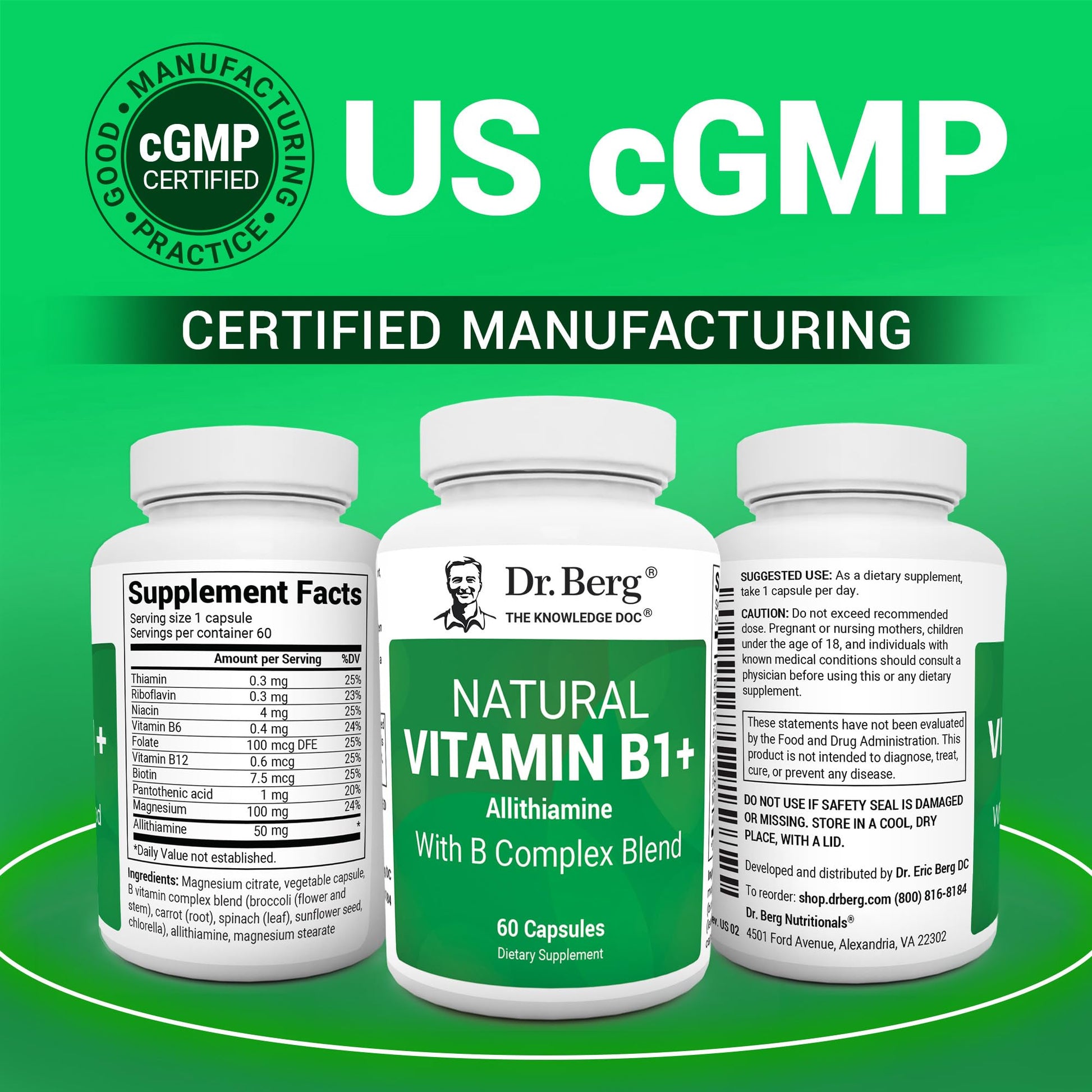 Detalle etiqueta ingredientes Dr. Berg vitaminas B