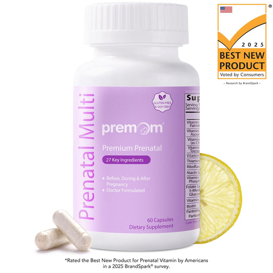 detalle etiqueta premom vitamins para concepcion mujer hombre
