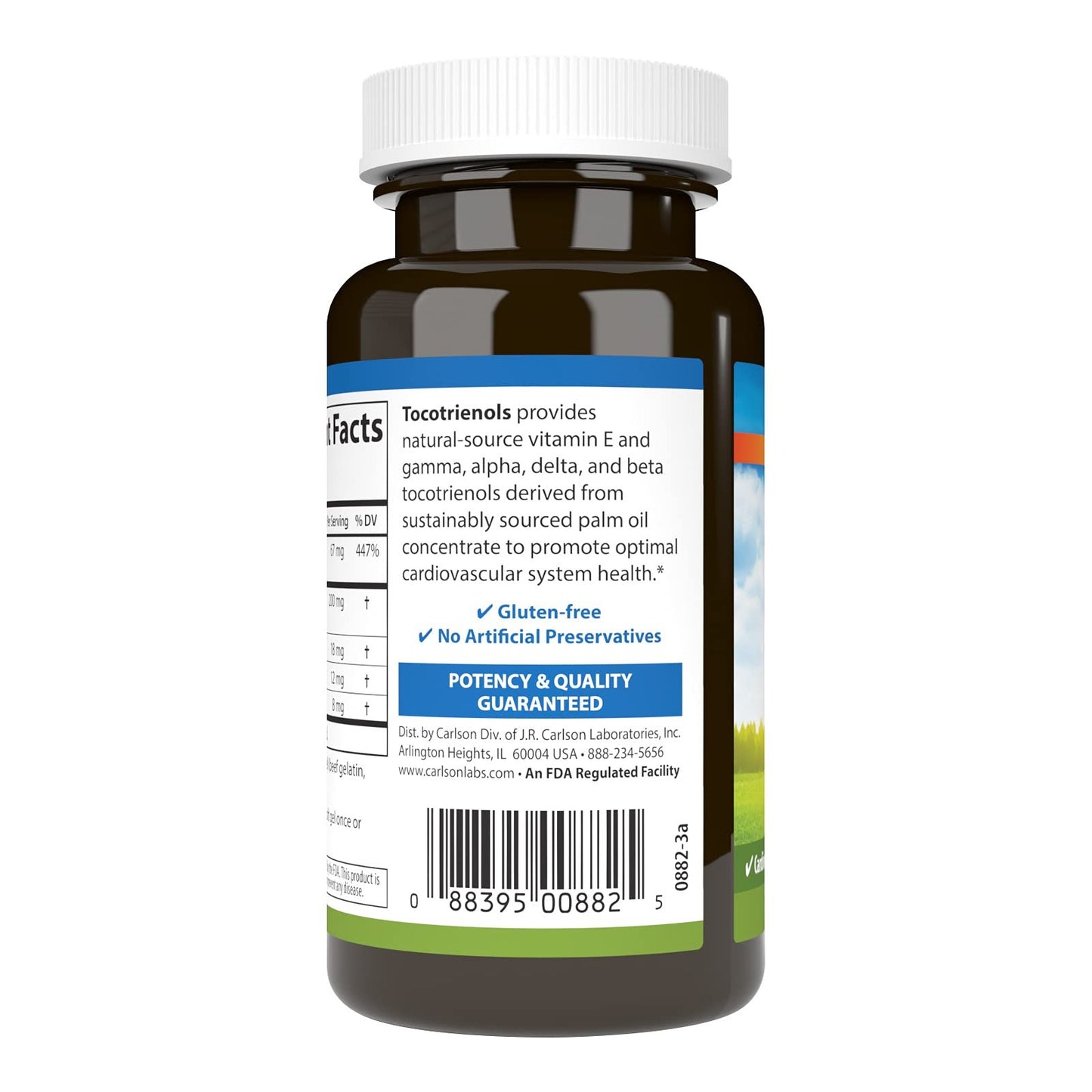Detalle etiqueta producto Carlson Tocotrienoles 40 mg