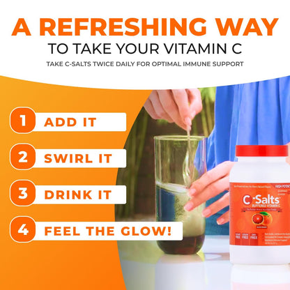 Detalle etiqueta suplemento polvo vitamina c c-salts