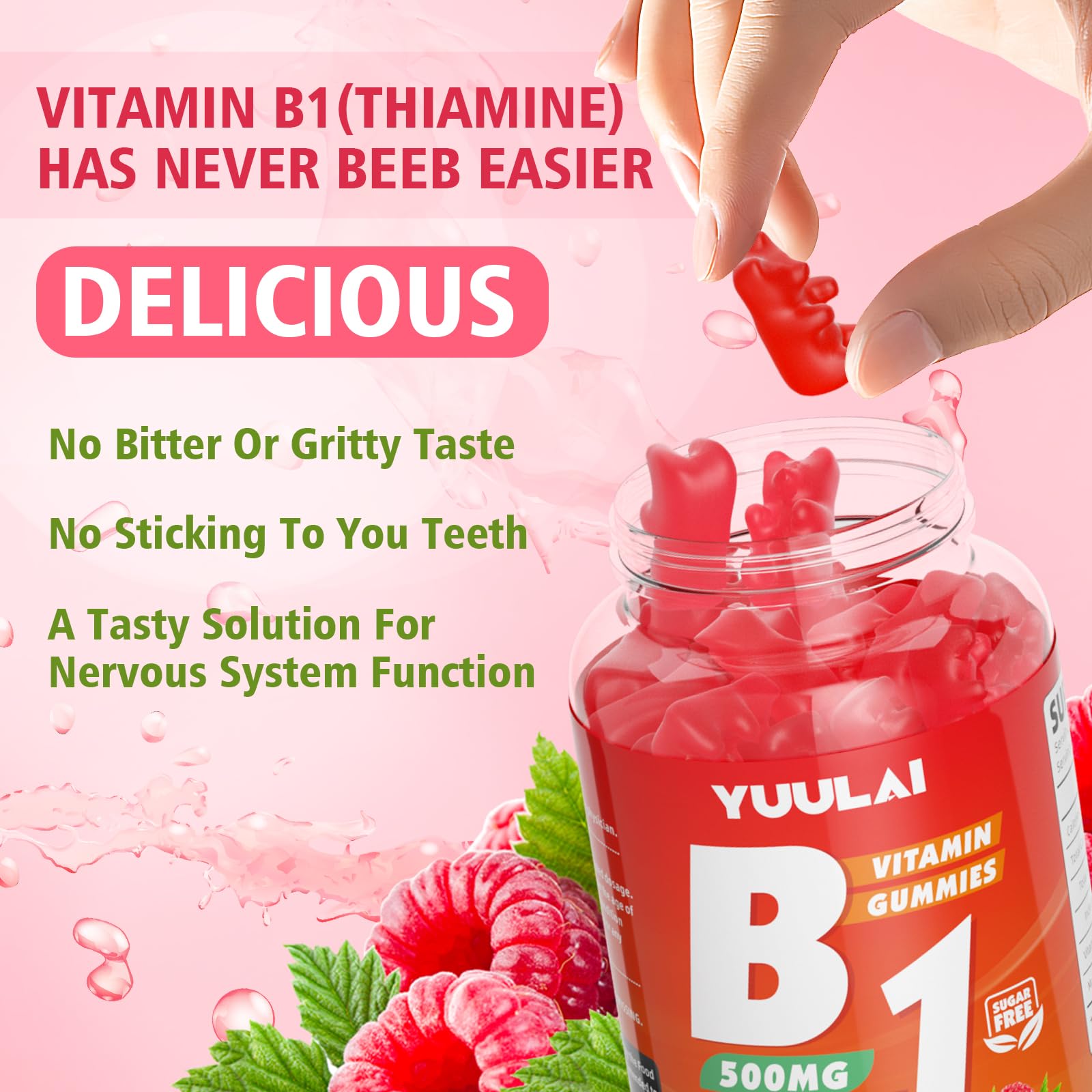 Detalle etiqueta suplemento vitamínico YUULAI B1