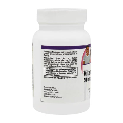 Detalle etiqueta trasera BariatricPal Vitamina D3 2000 UI