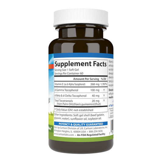 Detalle etiqueta vitamina E Carlson 400 UI