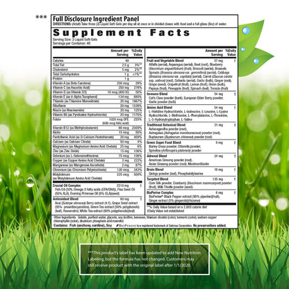 Detalle fórmula antioxidante multivitamínico mujer Irwin Naturals