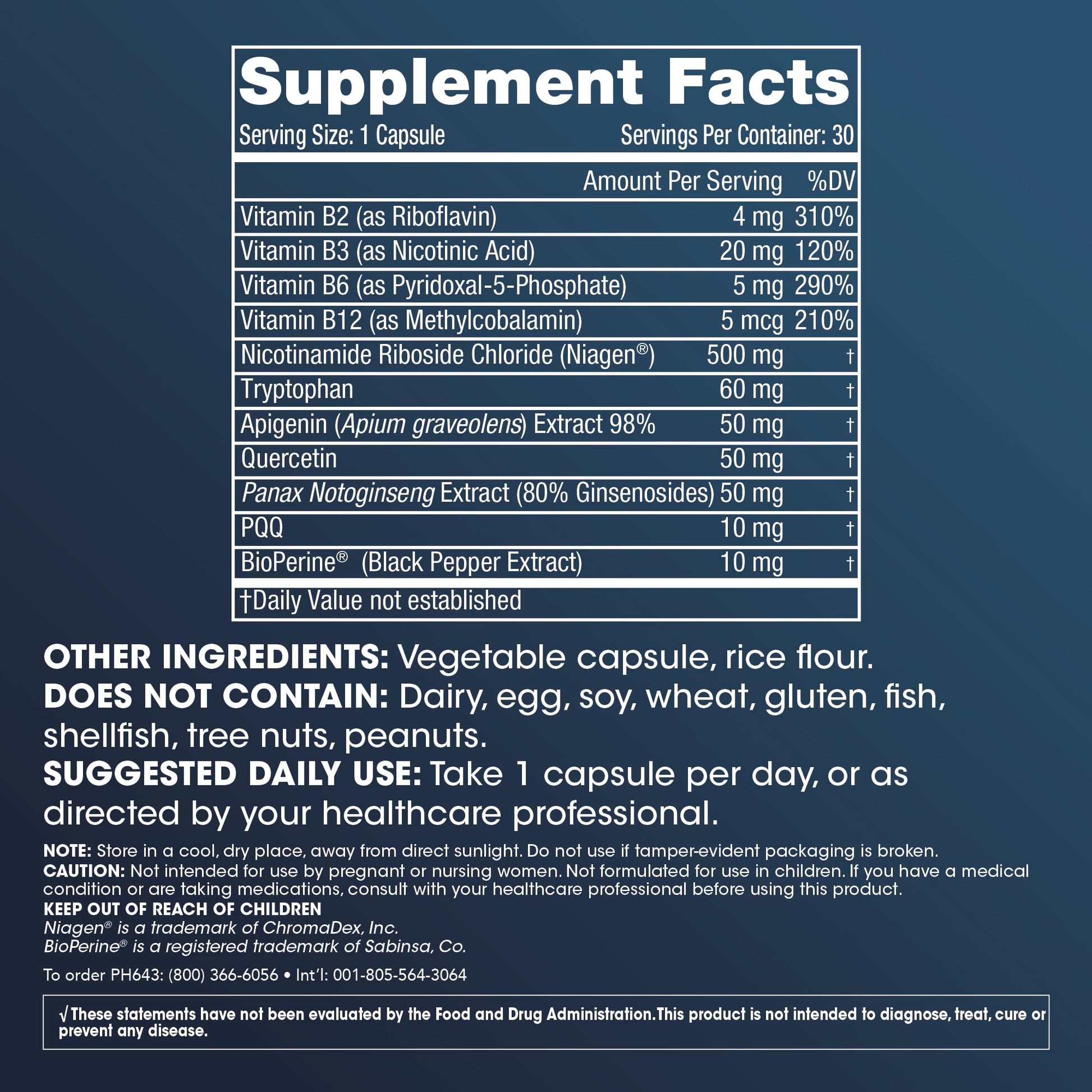 Detalle fórmula NAD+ triple boost ProHealth ingredientes