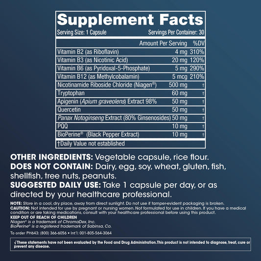Detalle fórmula NAD+ triple boost ProHealth ingredientes