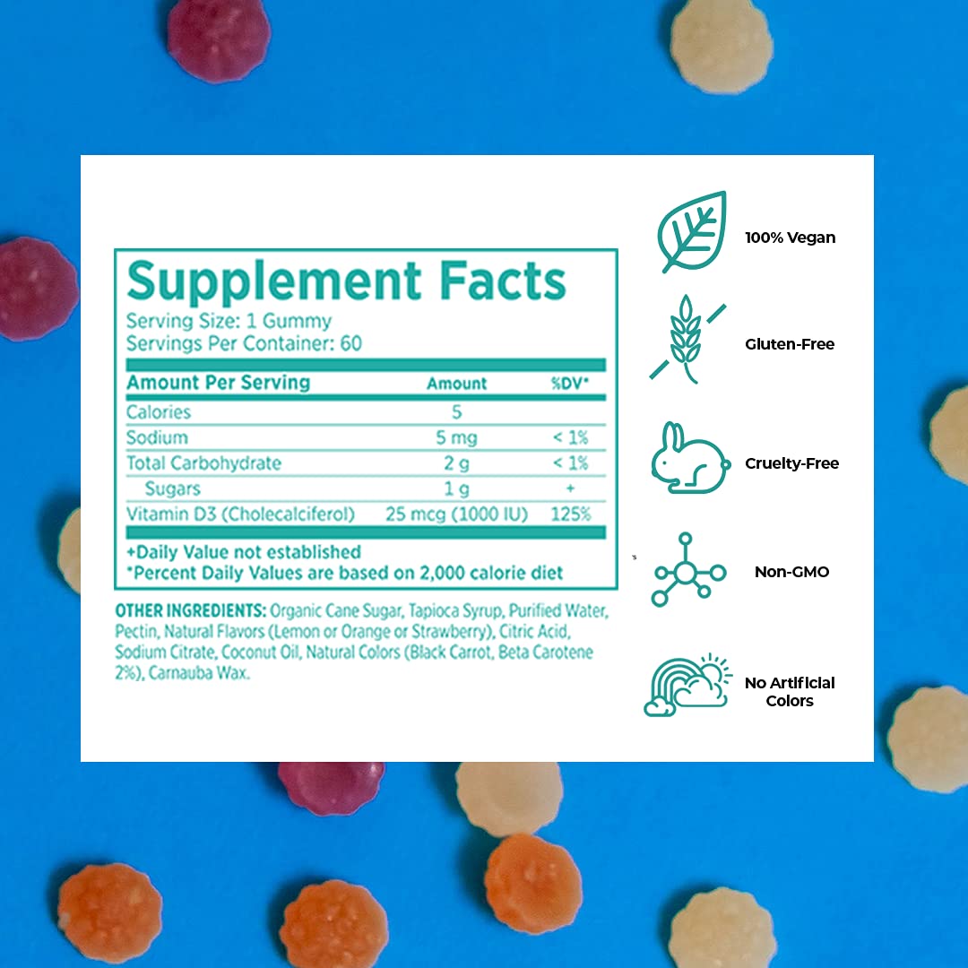 Detalle frasco gomitas Vegan Life Nutrition vitamina D3