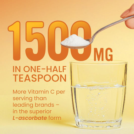 Detalle del frasco de polvo Alkalini-C vitamina C