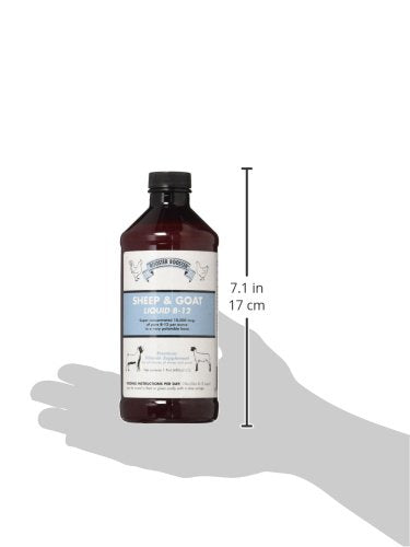 Detalle del frasco Rooster Booster B-12 para ovejas y cabras