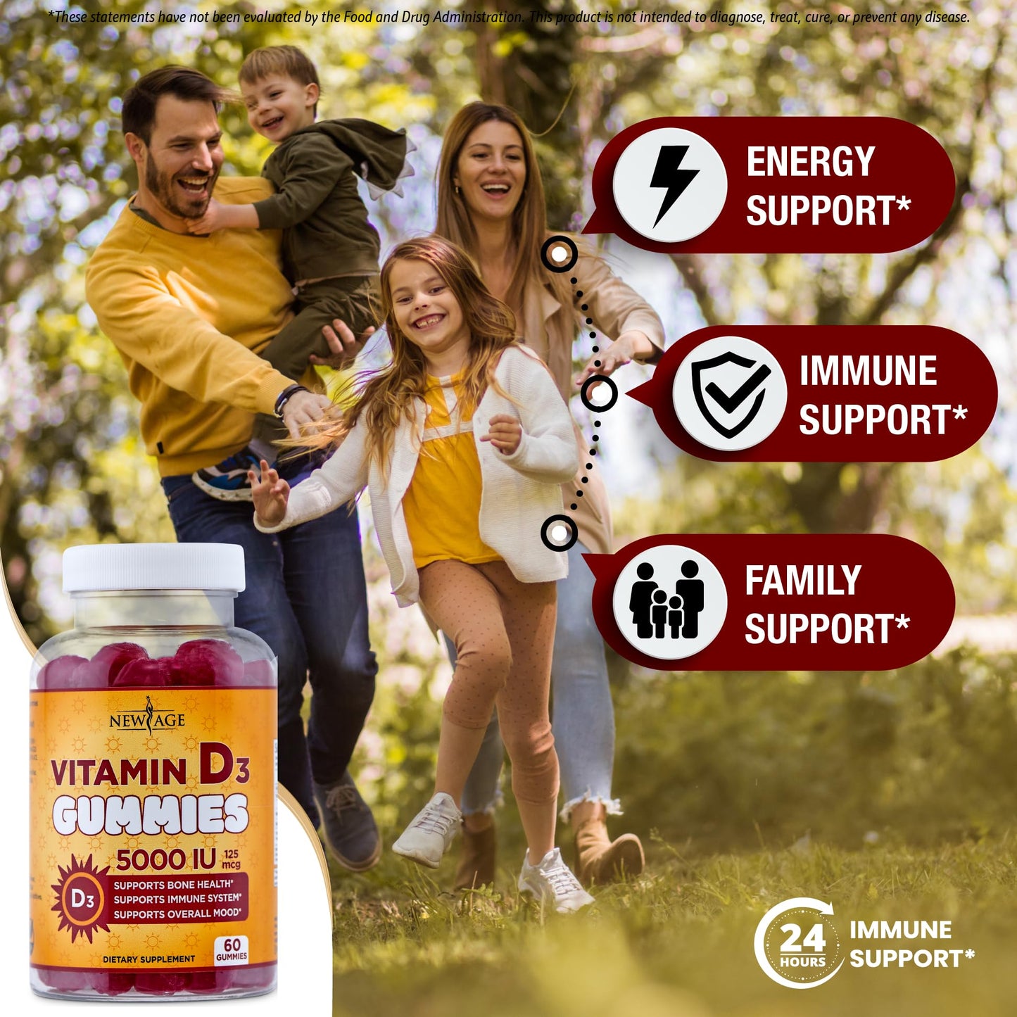 Detalle gominolas NEW AGE vitamina D3 textura masticable