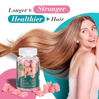 Detalle gomitas Lazpowfi con vitamina B7 para cabello y uñas