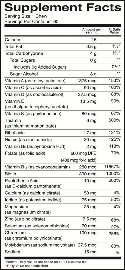 Detalle gomitas multivitamínicas sin hierro BariatricPal