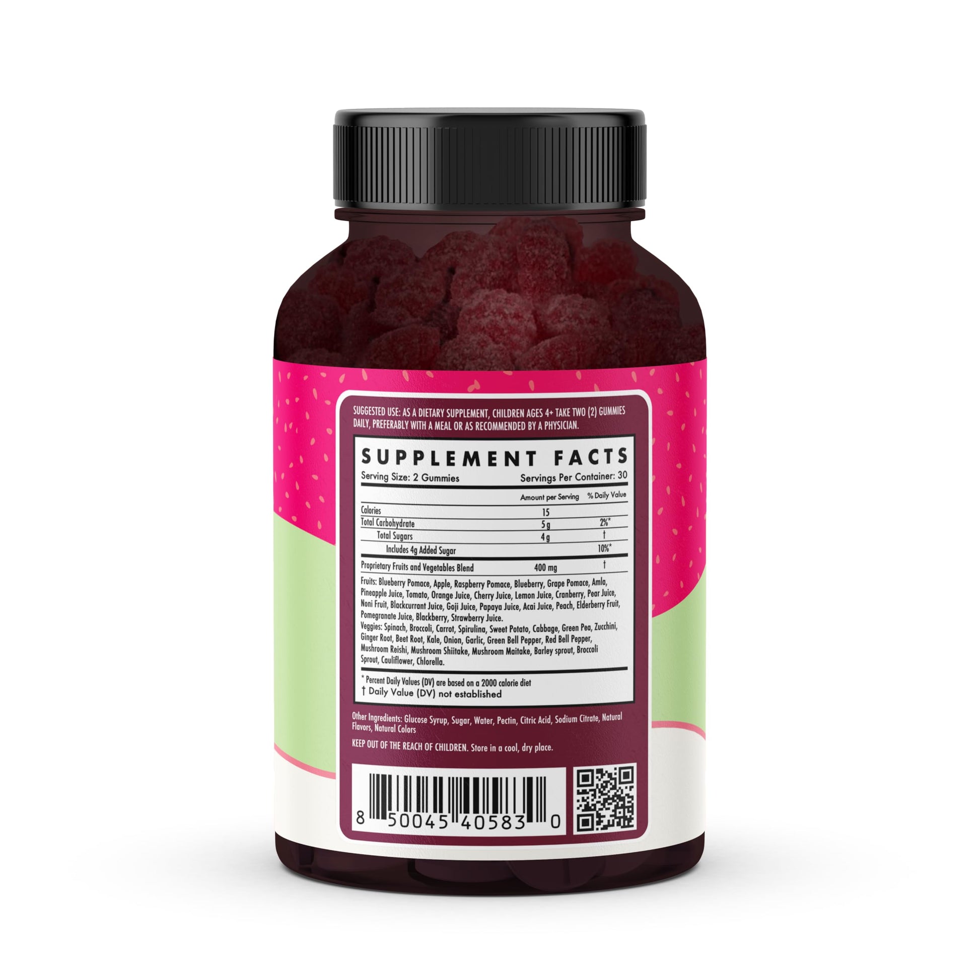 Detalle gomitas sabor frutos rojos The Wellness Company