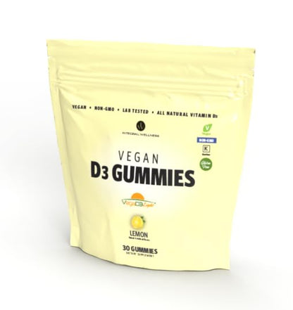 Detalle de gomitas veganas vitamina D3 VE Imports en frasco