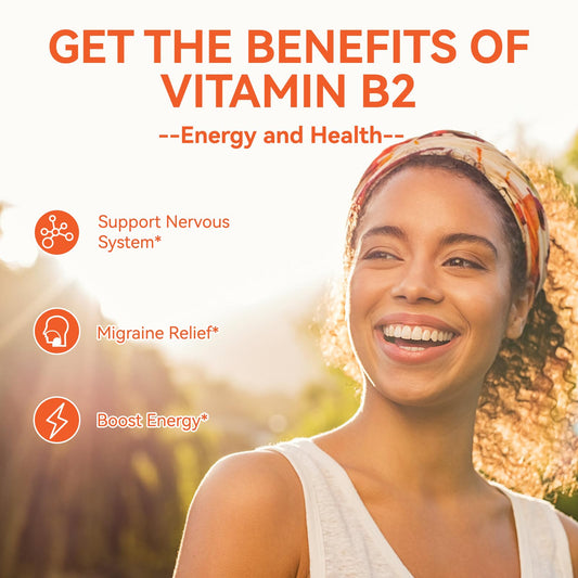 Detalle gomitas vitamina B2 400mg para migraña salud nerviosa