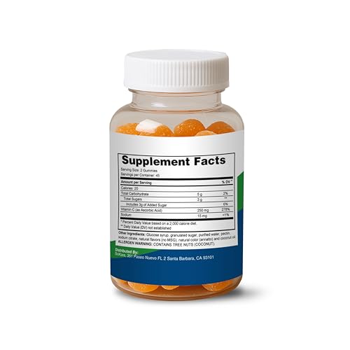 Detalle gomitas vitamina c sabor naranja kidney vita