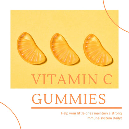 Detalle gomitas vitamina c para niños con zinc y antioxidantes