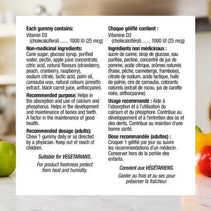 Detalle gomitas vitamina D3 Webber Naturals
