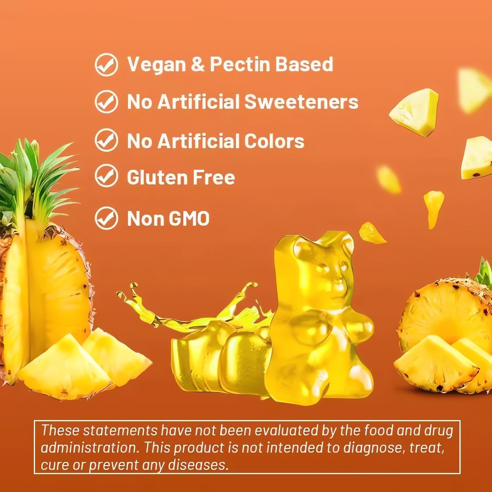 Detalle gomitas vitamina E AIHIYO sabor piña