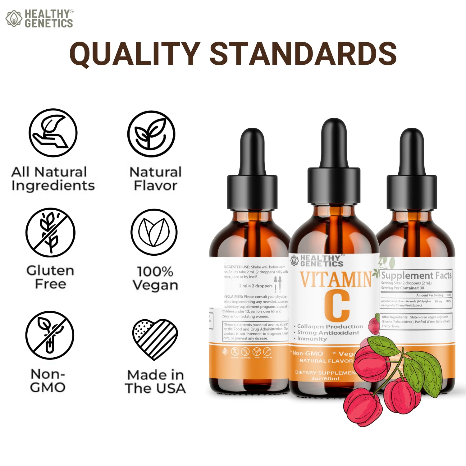 Detalle gotas Vitamina C Healthy Genetics superfruta natural