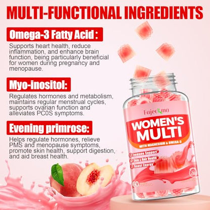 Detalle de gummies multivitamínicos para salud femenina Fajeckma