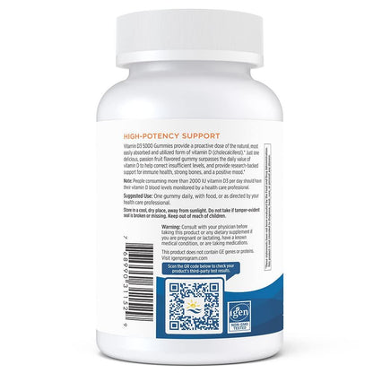 Detalle información nutrimental gomitas Nordic Naturals Vitamina D3