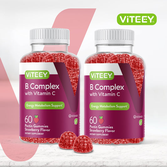 Detalle ingredientes gomitas vitamina B Viteey sabor fresa