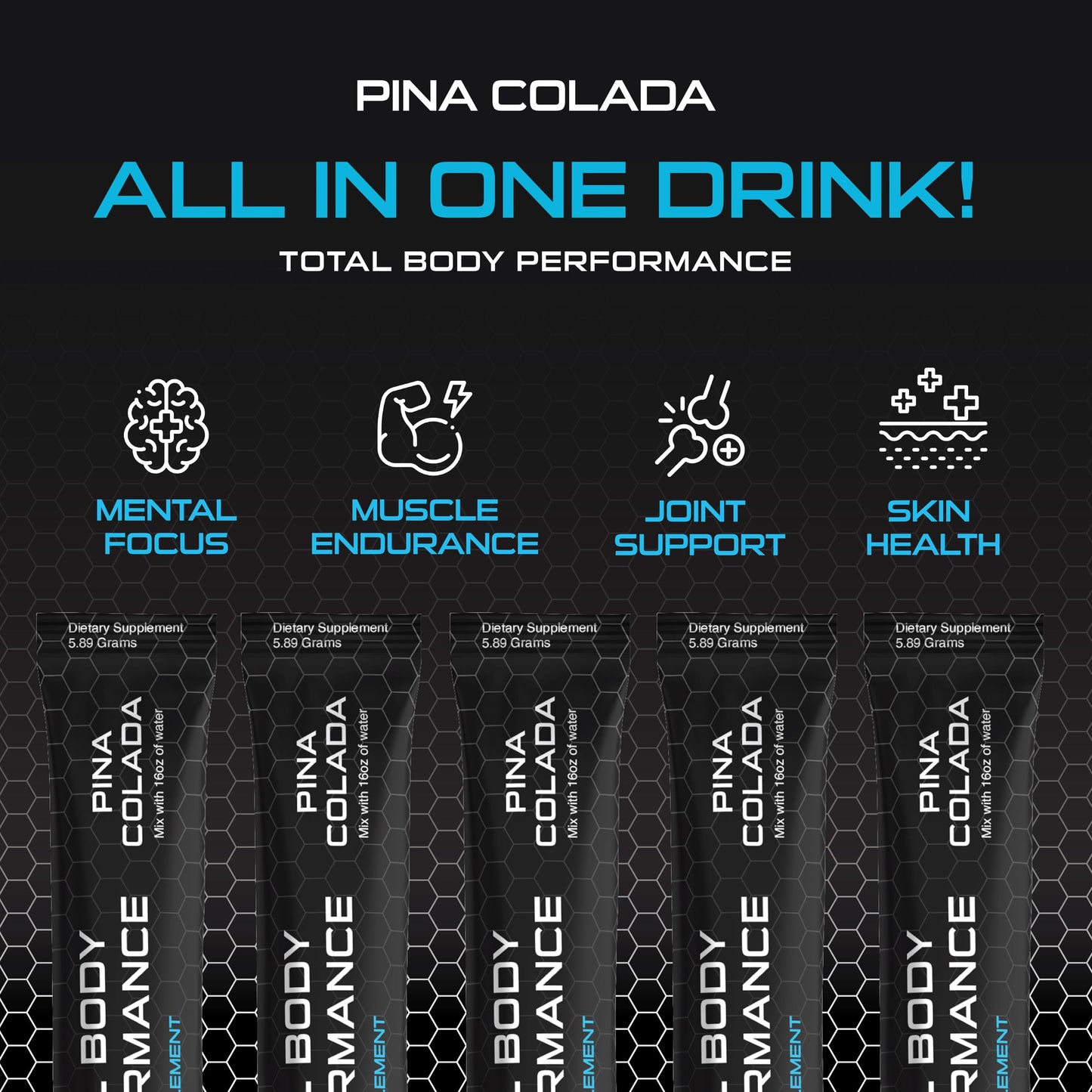 Detalle ingredientes mezcla bebida 4D Total Body