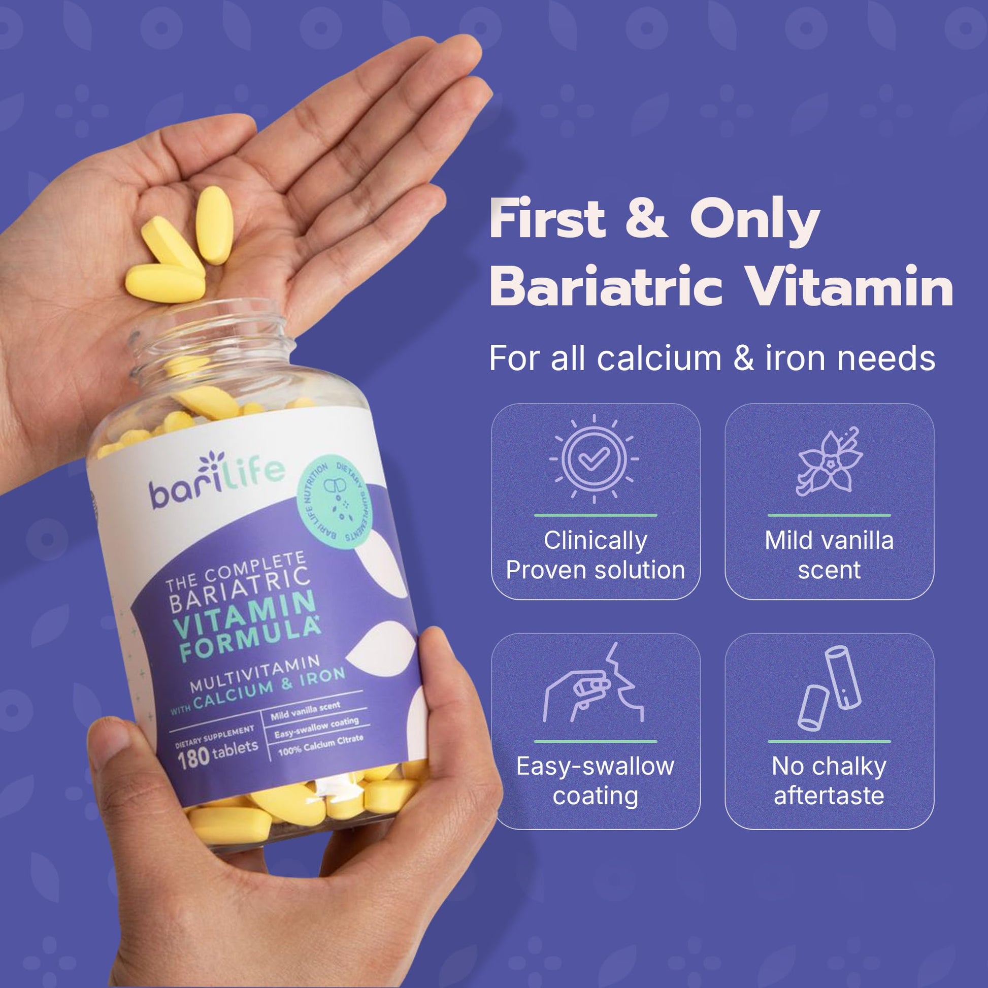 Detalle de ingredientes multivitaminico Bari Life para pacientes