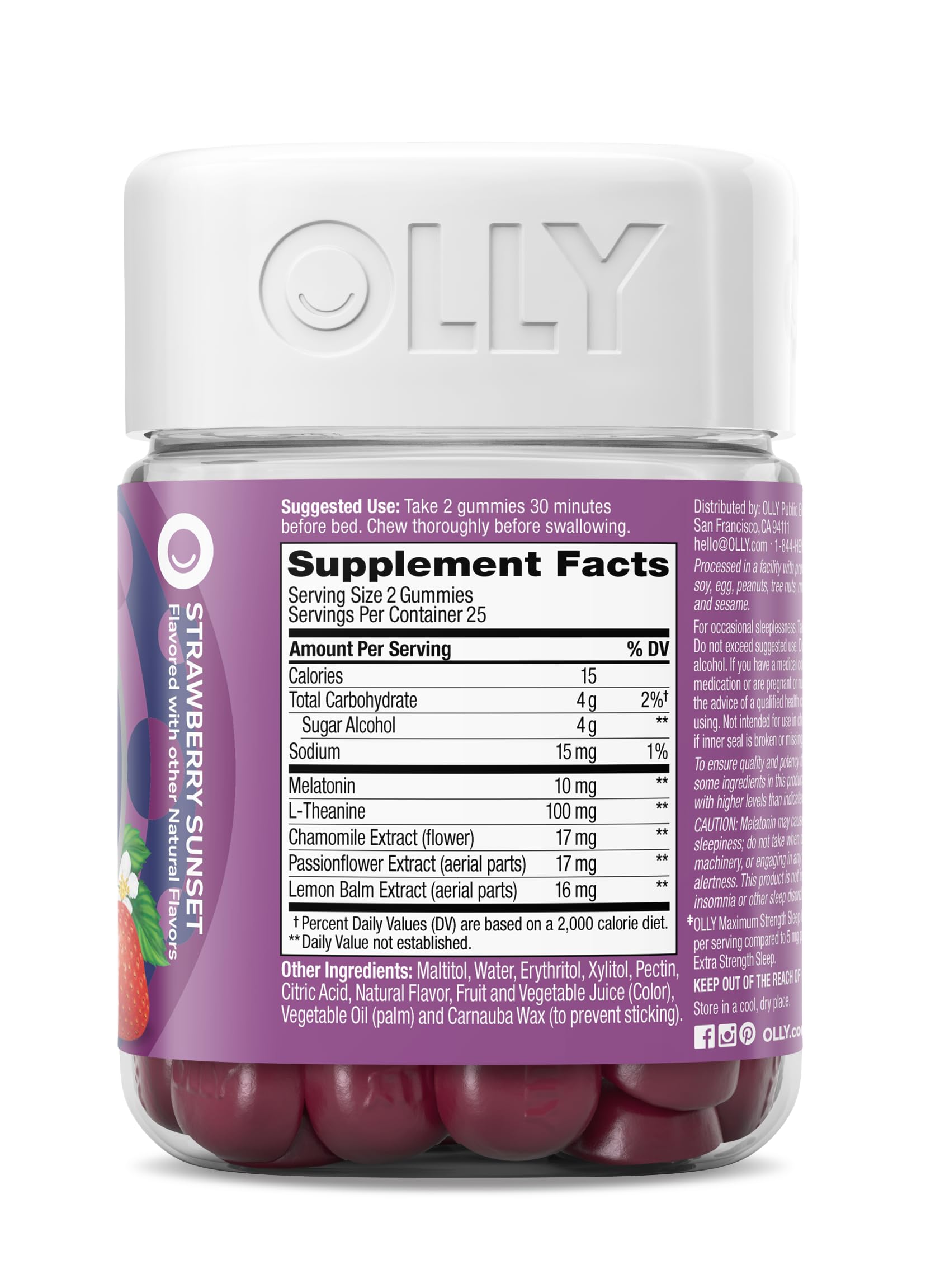 Detalle ingredientes naturales en gominolas OLLY