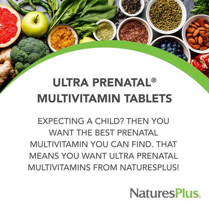 Detalle ingredientes suplementarios NaturesPlus Ultra Prenatal