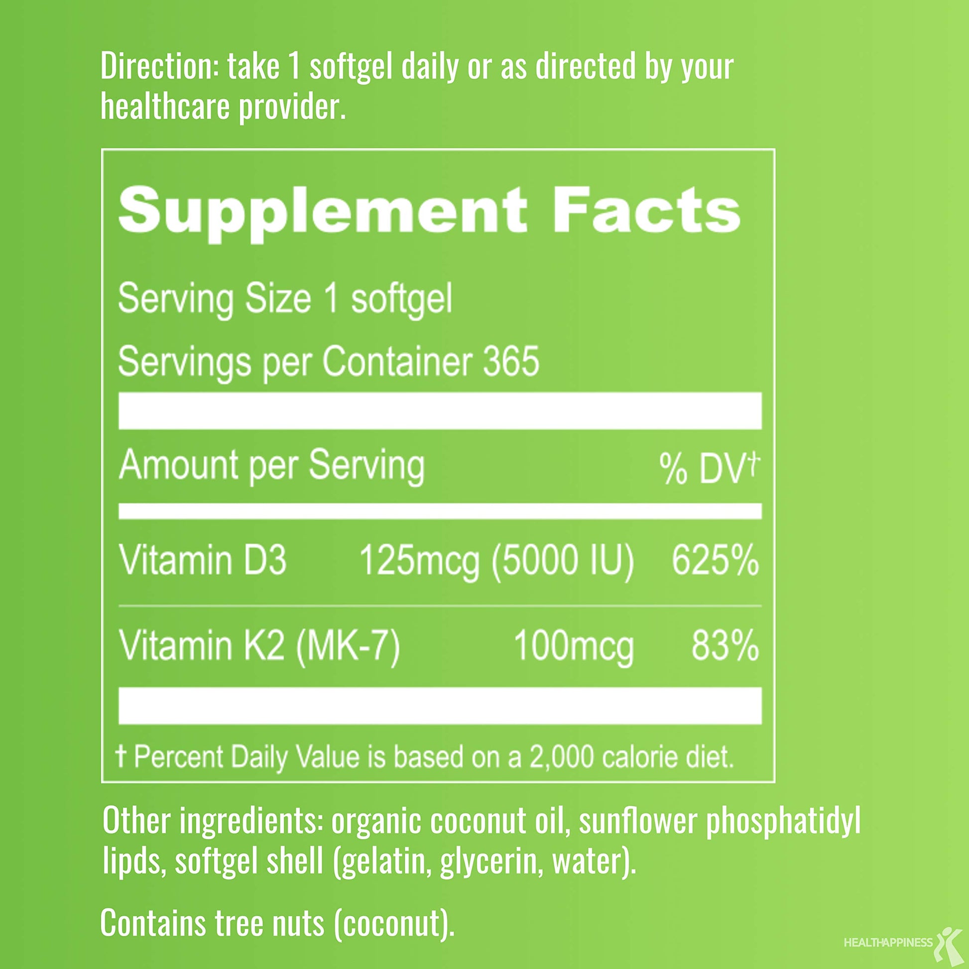 Detalle ingredientes suplemento UpNourish Magnesio Citrato y Vitamina D3