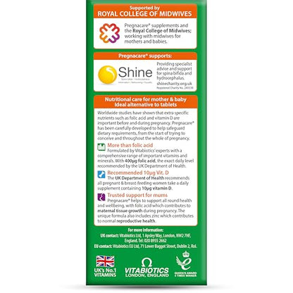Detalle ingredientes Vitabiotics Pregnacare suplemento