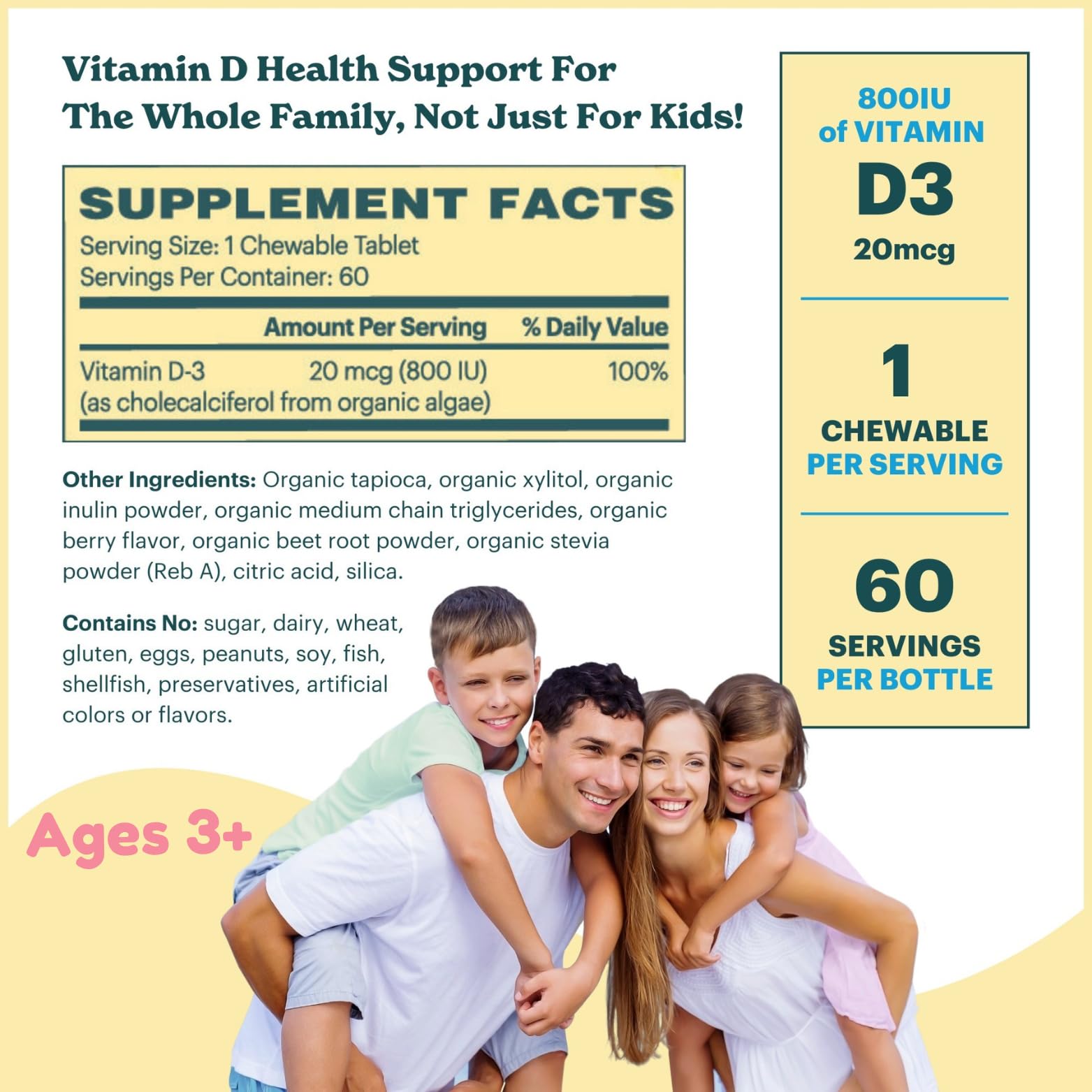 Detalle ingredientes Vitamina D3 orgánica MamaDoc Rx