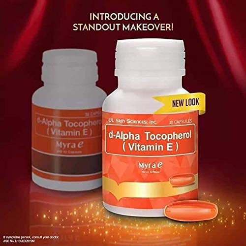 Detalle lateral botella BeLegend Myra E Vitamina E 400 UI 30 cápsulas