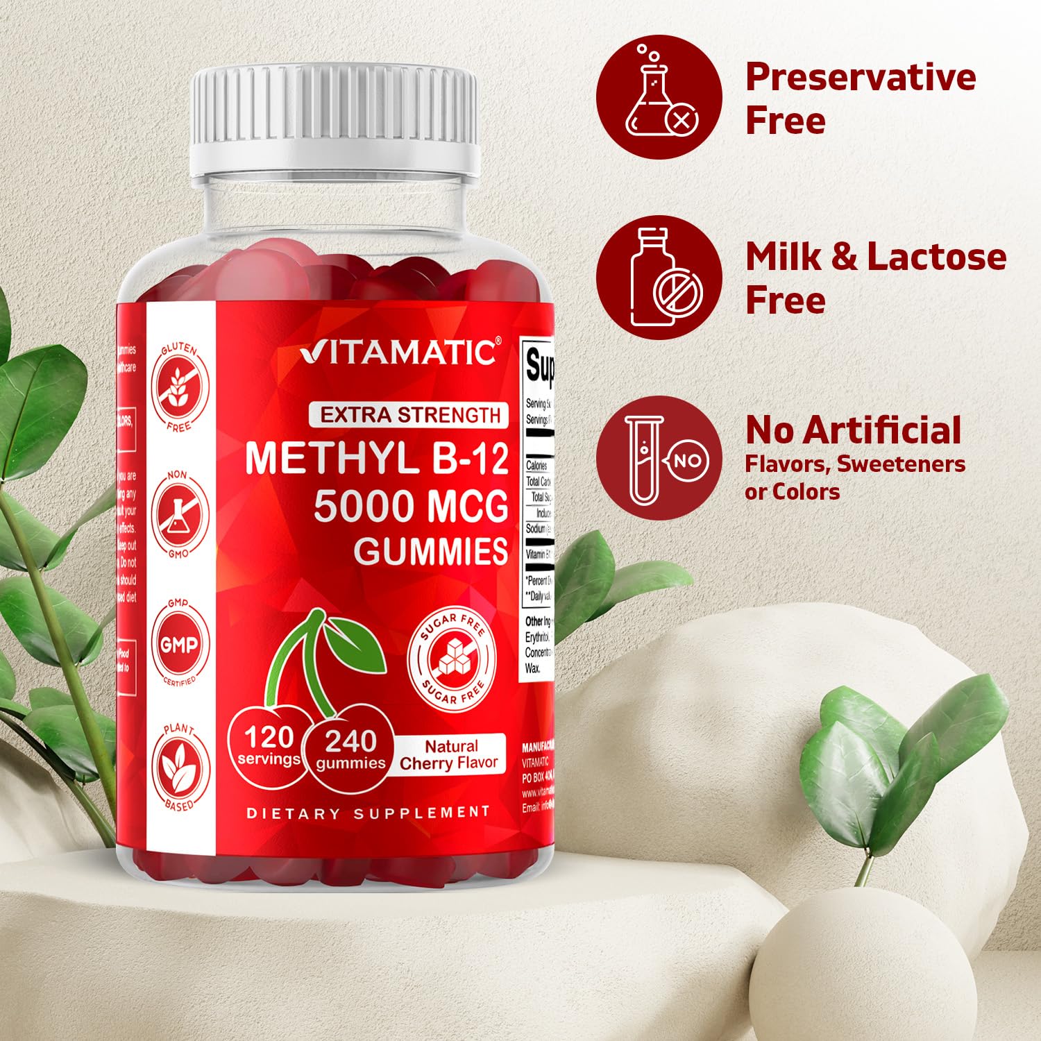 Detalle nutricional gomitas Vitamatic vitamina b12