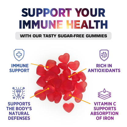 Imagen detalle paquete gomitas vitamina C sin azúcar 60 piezas