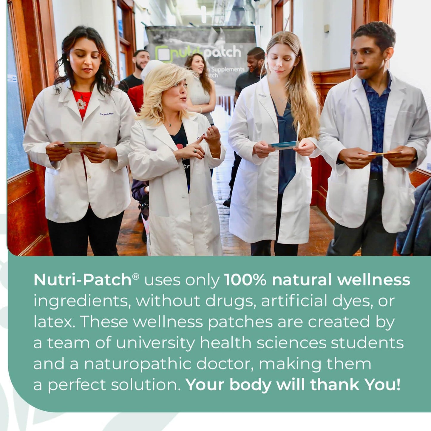 Vista detalle parche Nutri-Patch ingredientes naturales bienestar