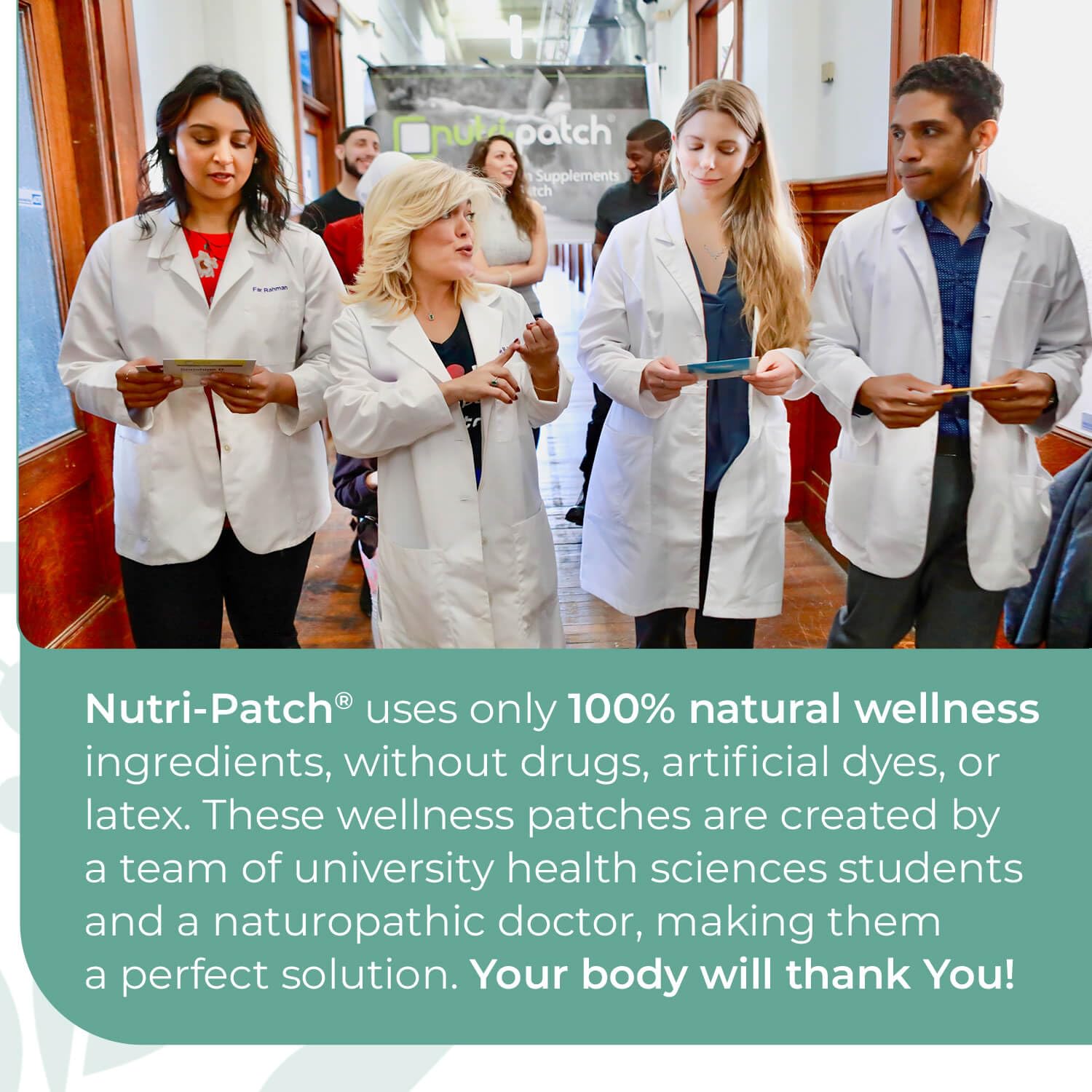 Vista detalle parche Nutri-Patch ingredientes naturales bienestar