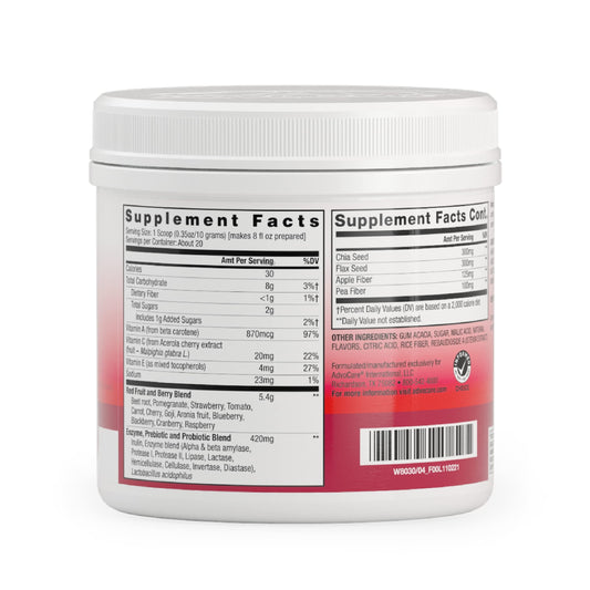 Detalle de polvo AdvoGreens Reds AdvoCare