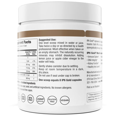 Detalle del polvo ip6 y mio-inositol sin sabor IP6 Gold