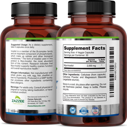 Detalle polvo Myo-Inositol con cuchara Zazzee