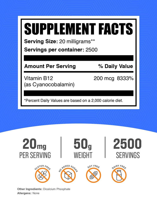 Detalle polvo vitamina b12 bulk supplements cianocobalamina