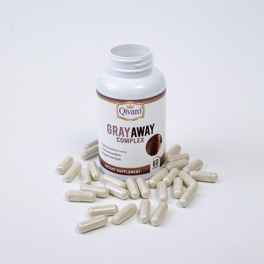 Detalle producto Qivaro Gray Away Complex para prevención canas